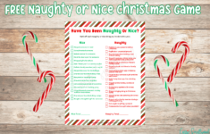 Naughty Or Nice Christmas Game Free Printable