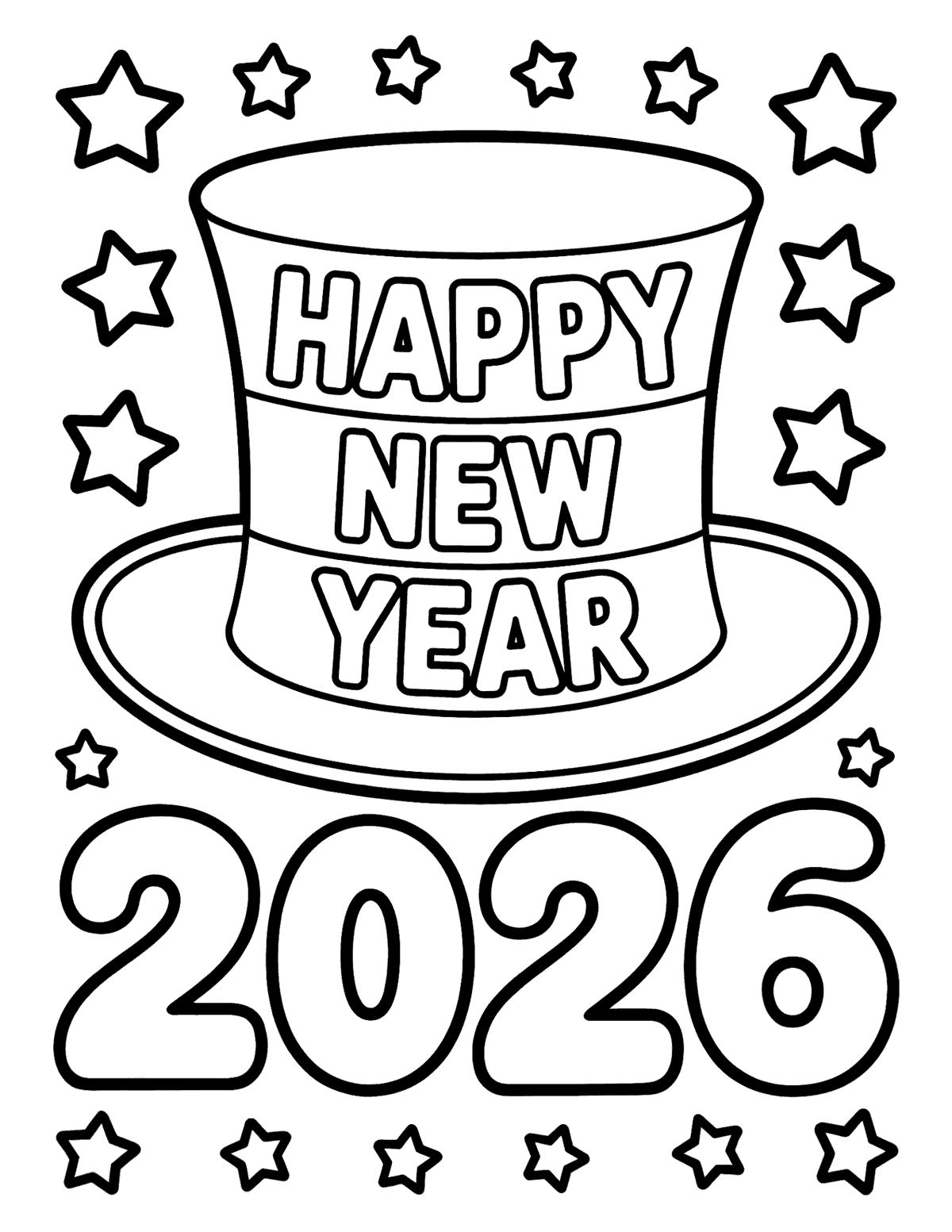 New Year Coloring Pages New Year Coloring Pages