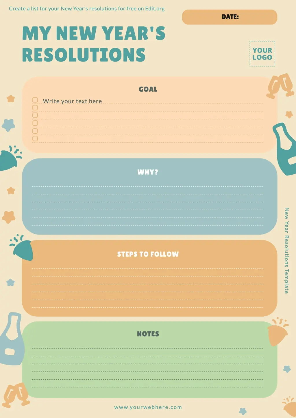 New Year Resolutions Templates New Year Resolutions Templates
