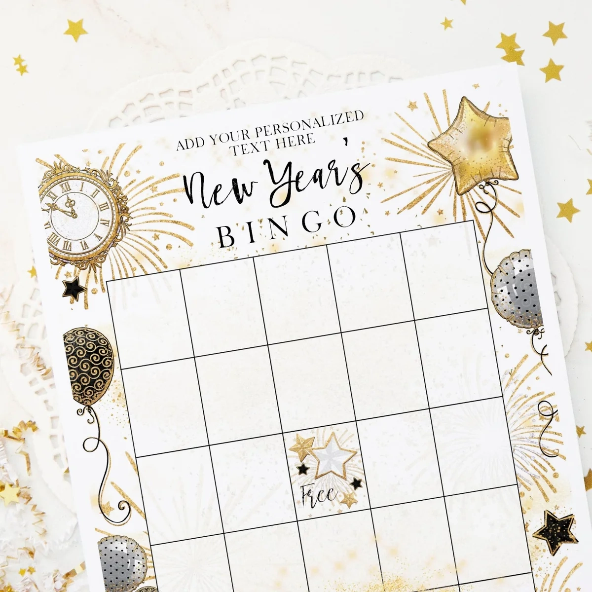 New Years Bingo Template