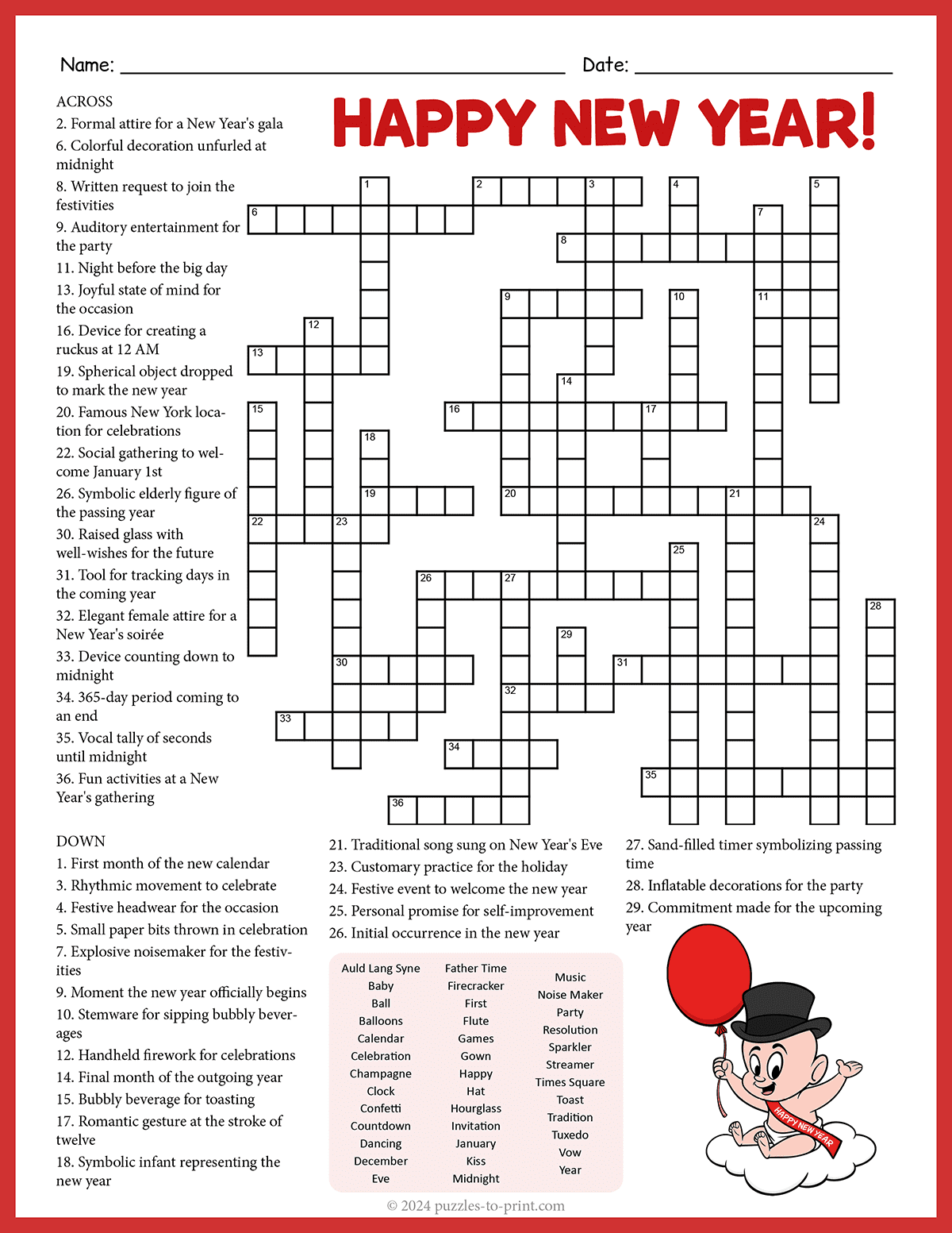 New Years Crossword shtml