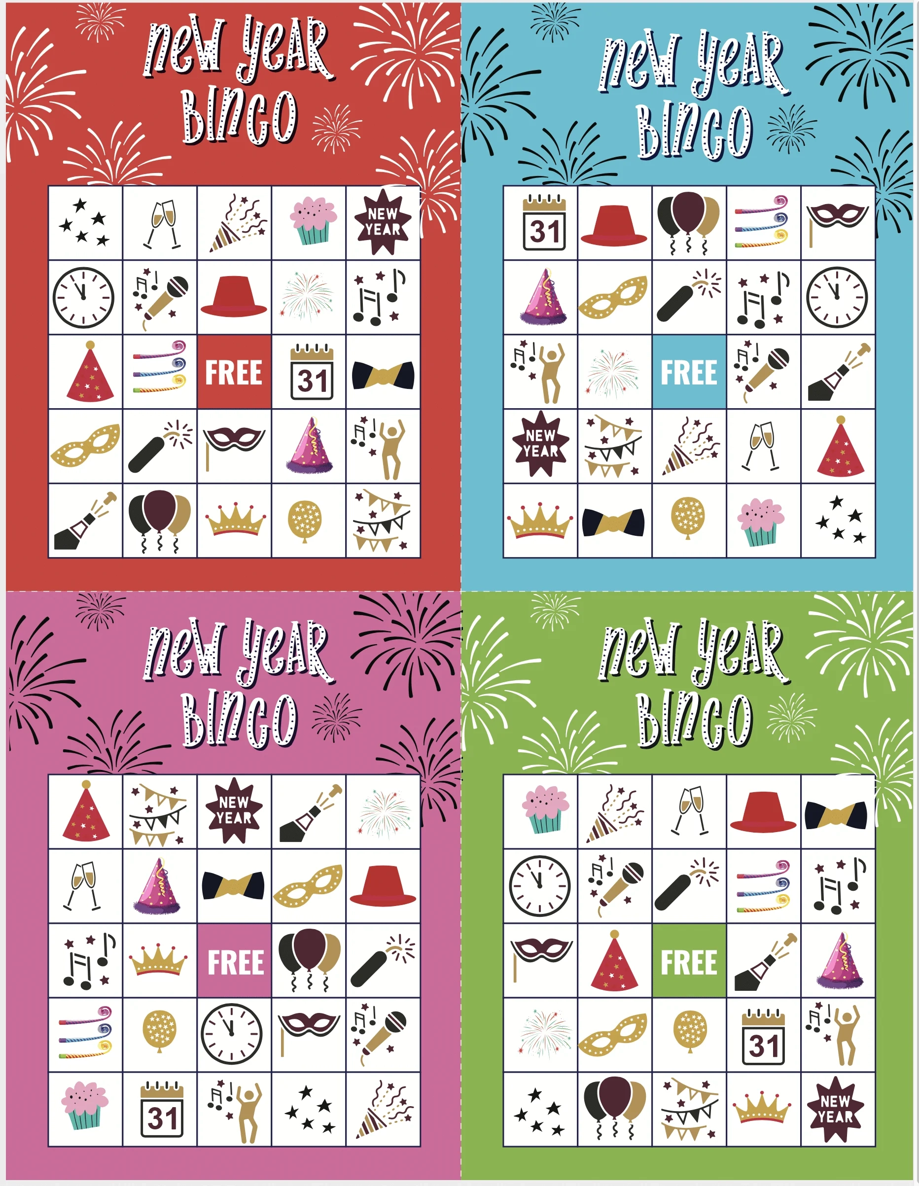 New Years Eve Bingo