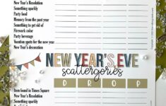 New Years Eve Scattergories Printable Game