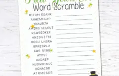New Years Eve Word Scramble Free Printable