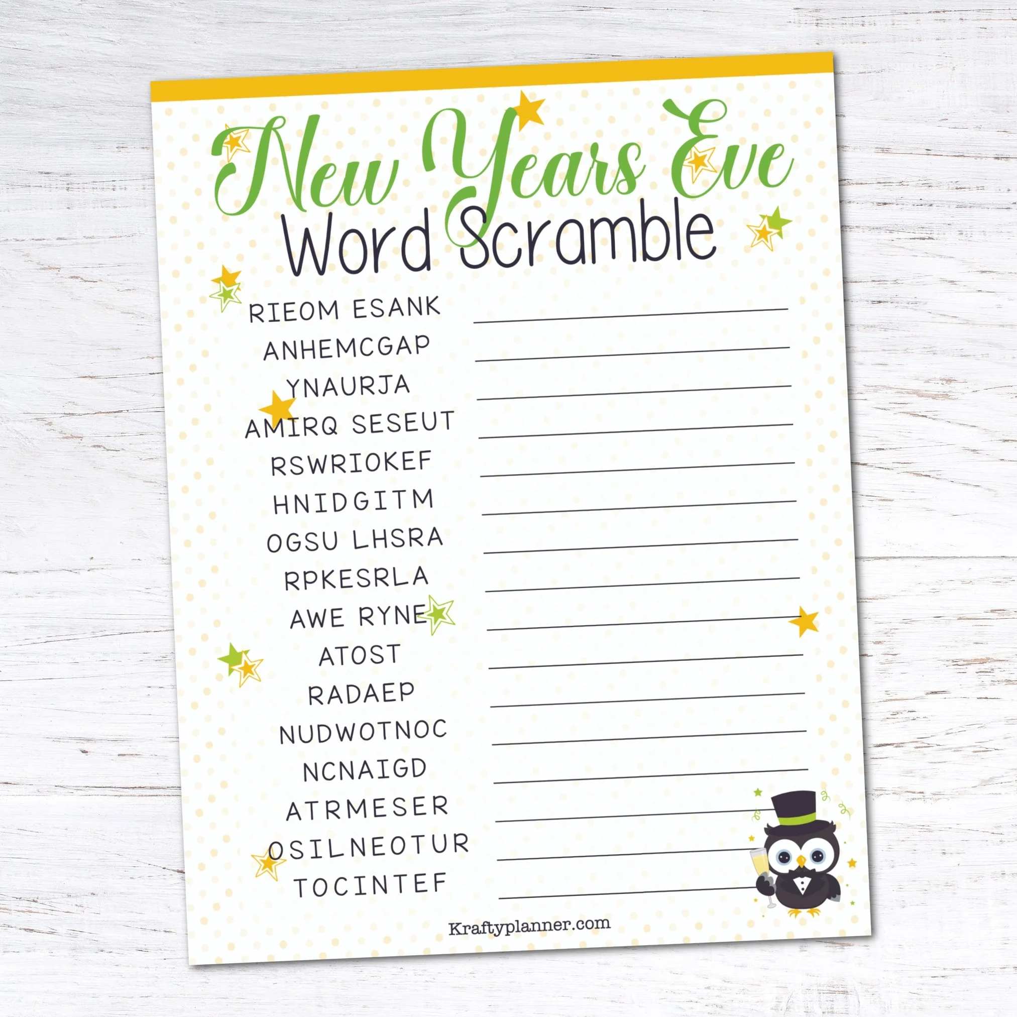 New Years Eve Word Scramble Free Printable New Years Eve Word Scramble Free Printable