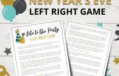 New Years Left Right Game Printable New