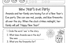 New Years Reading Worksheet Printable