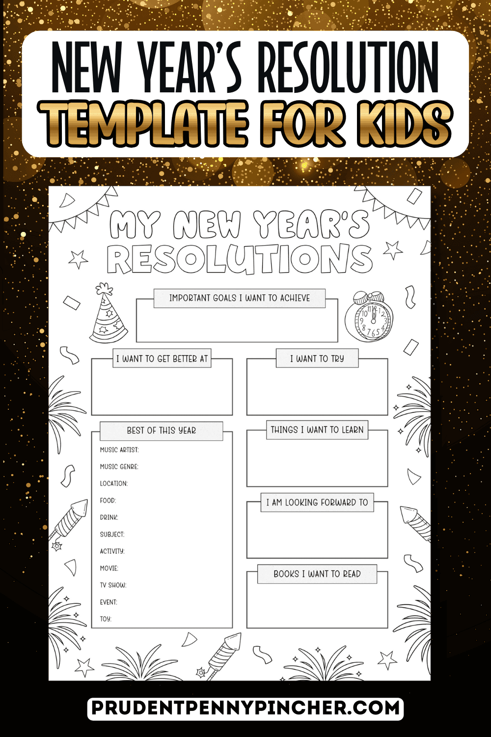 New Years Resolution Template For Kids