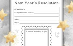 New Years Resolution Worksheet