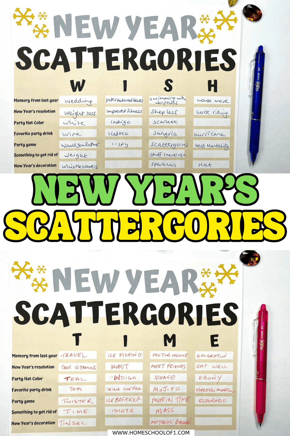 new years scattergories free printable new years scattergories free printable