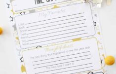 New Years Time Capsule Printable Questionnaire Kids