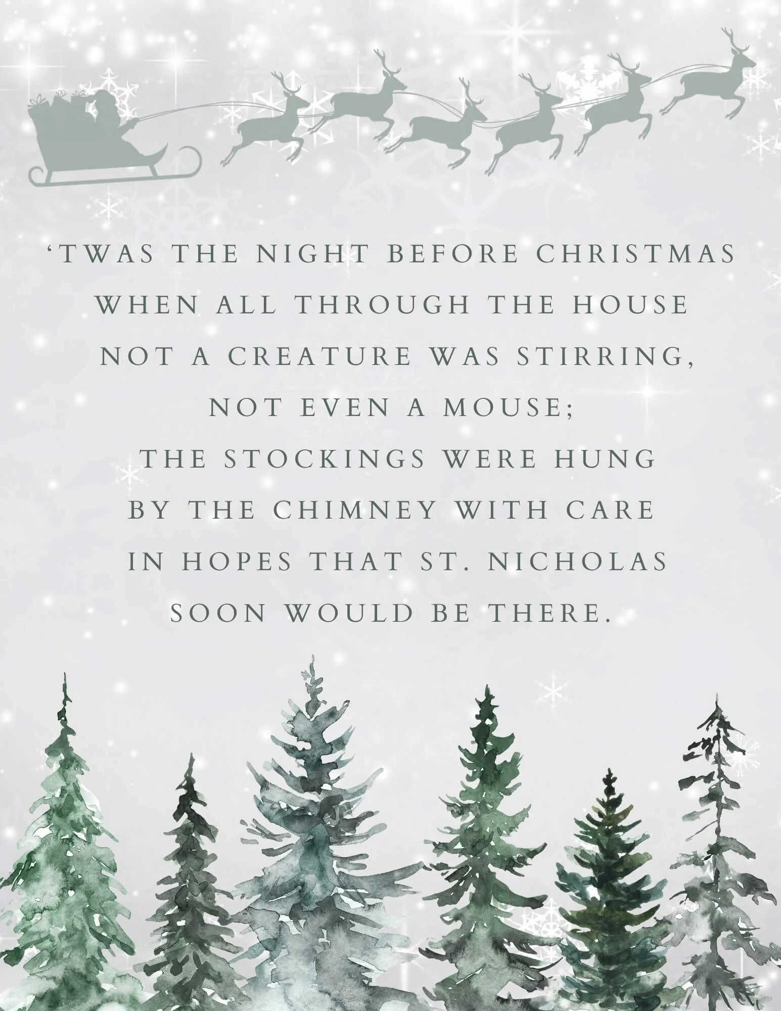Night Before Christmas Free Printable Poem Night Before Christmas Free Printable Poem