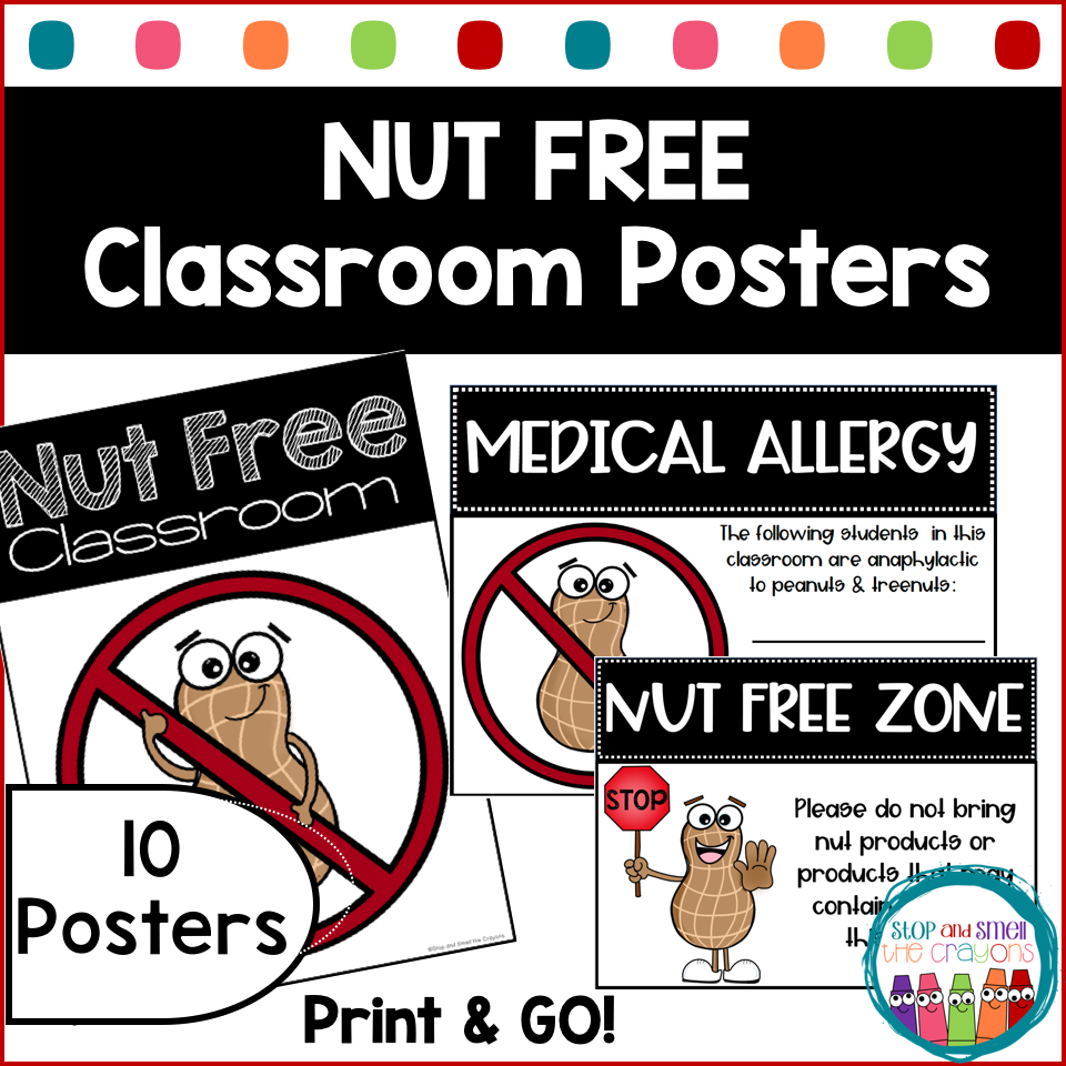 nut free zone printable
