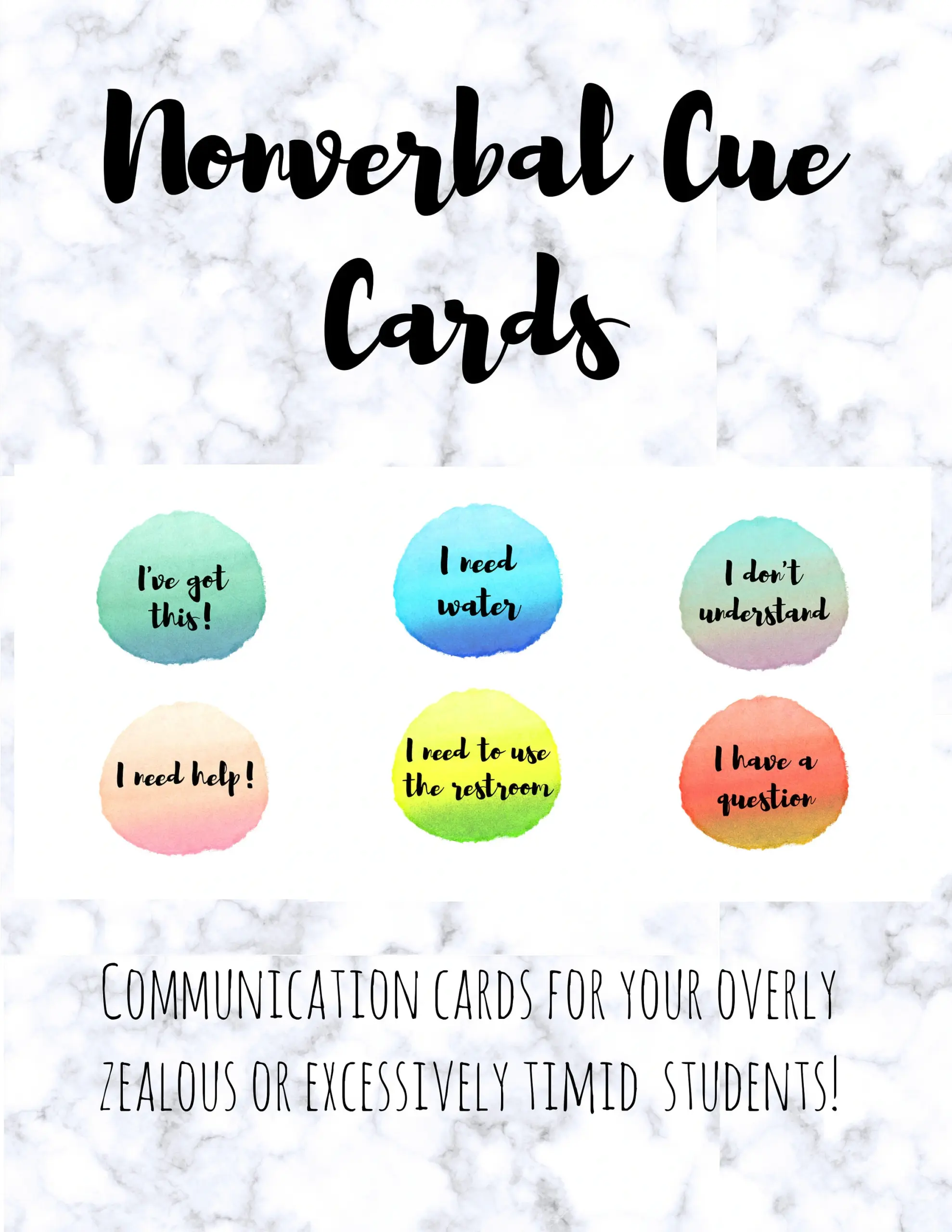 Nonverbal Communication Cards Printable