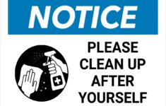 Notice Please Clean Up After Yourself Landscape Wall Sign