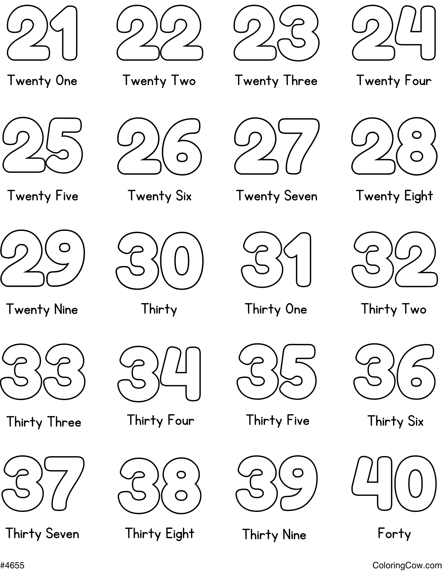 printable numbers 1 40 printable numbers 1 40