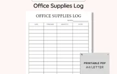 Office Supplies Log Checklist Printable