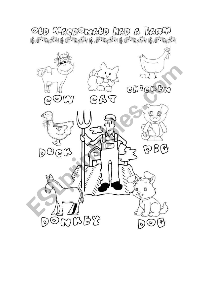 old macdonald free printables