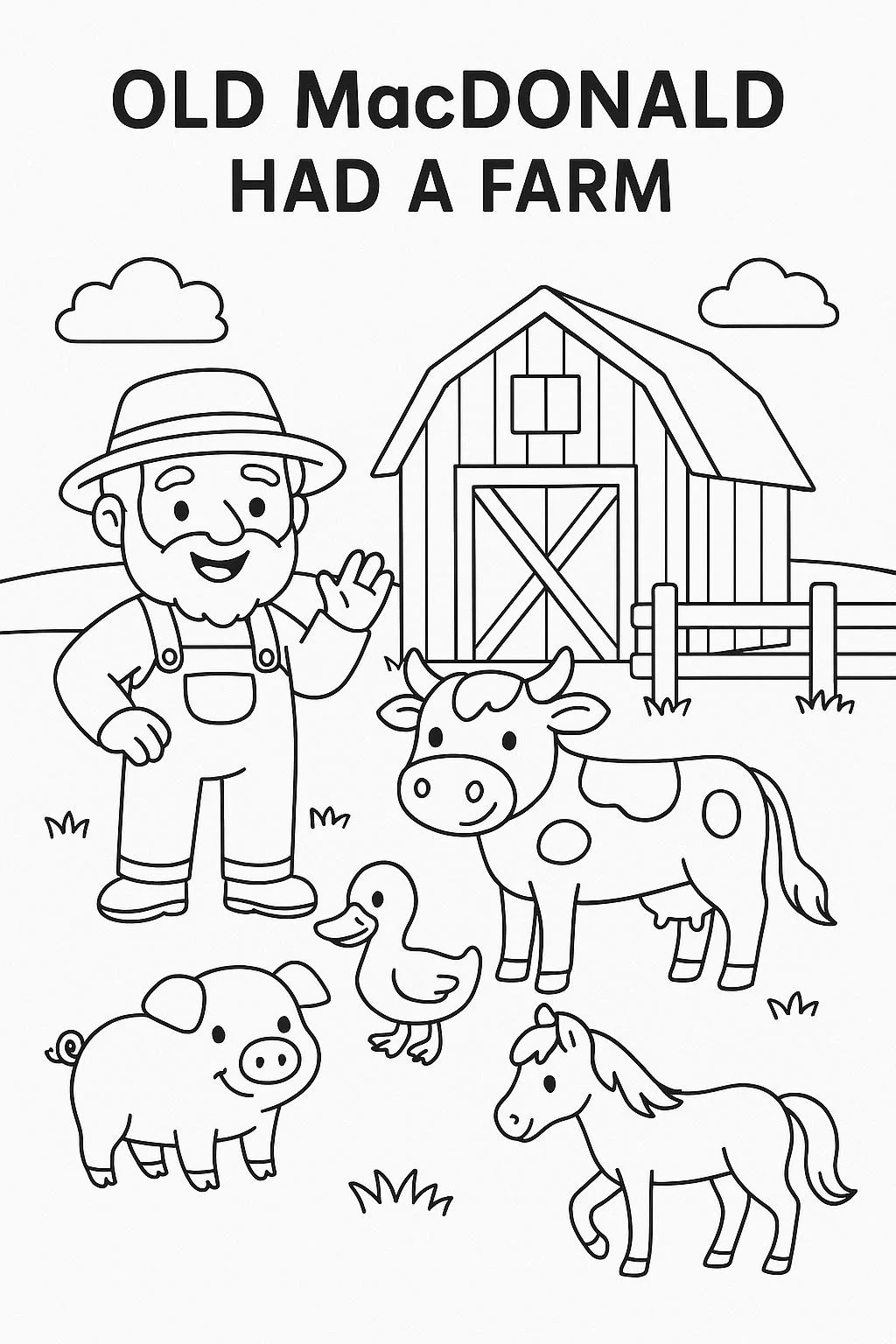 Old Macdonald Farm Animal Coloring 4 Fun