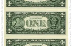 One Dollar Bill Template Back