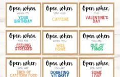 Open When Letters Envelope Cards For