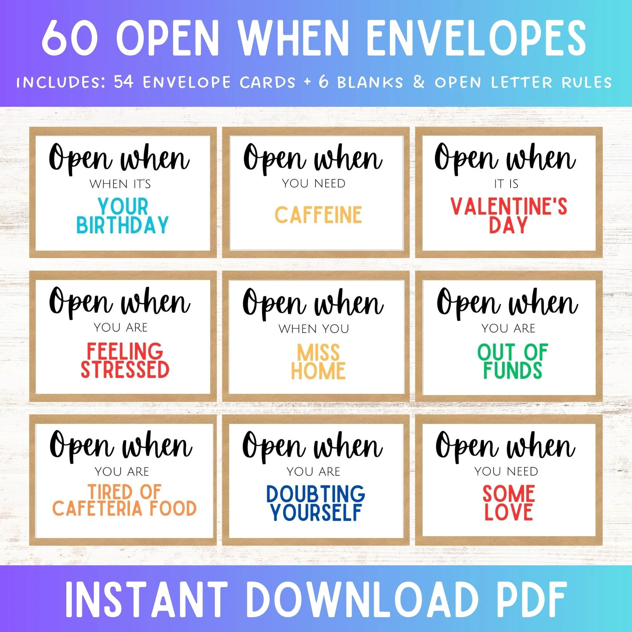 Open When Letters Envelope Cards For Open When Letters Envelope Cards For