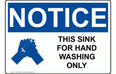 Osha Notice This Sink For Hand Washing Only With Symbol Sign With Symbol One 15587
