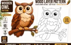 Owl Intarsia
