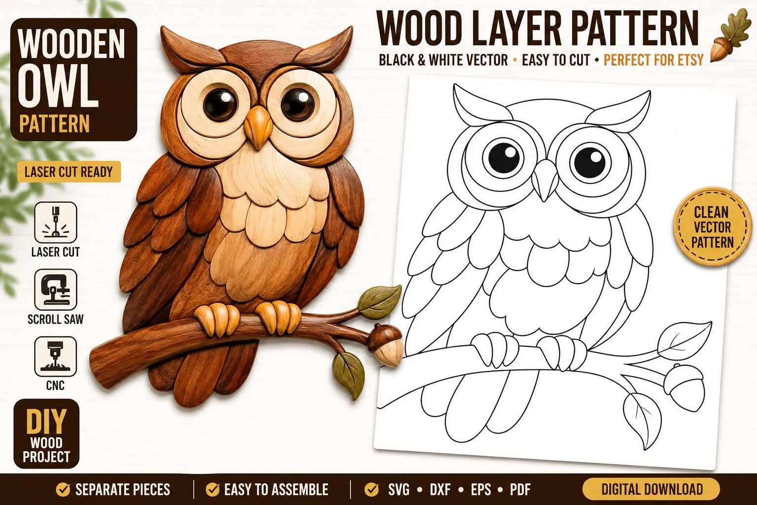 Owl Intarsia Owl Intarsia