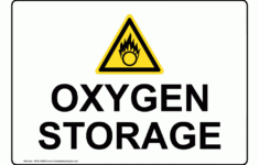 Oxygen Storage Sign Nhe 16843 Hazardous Gas Gas Lines