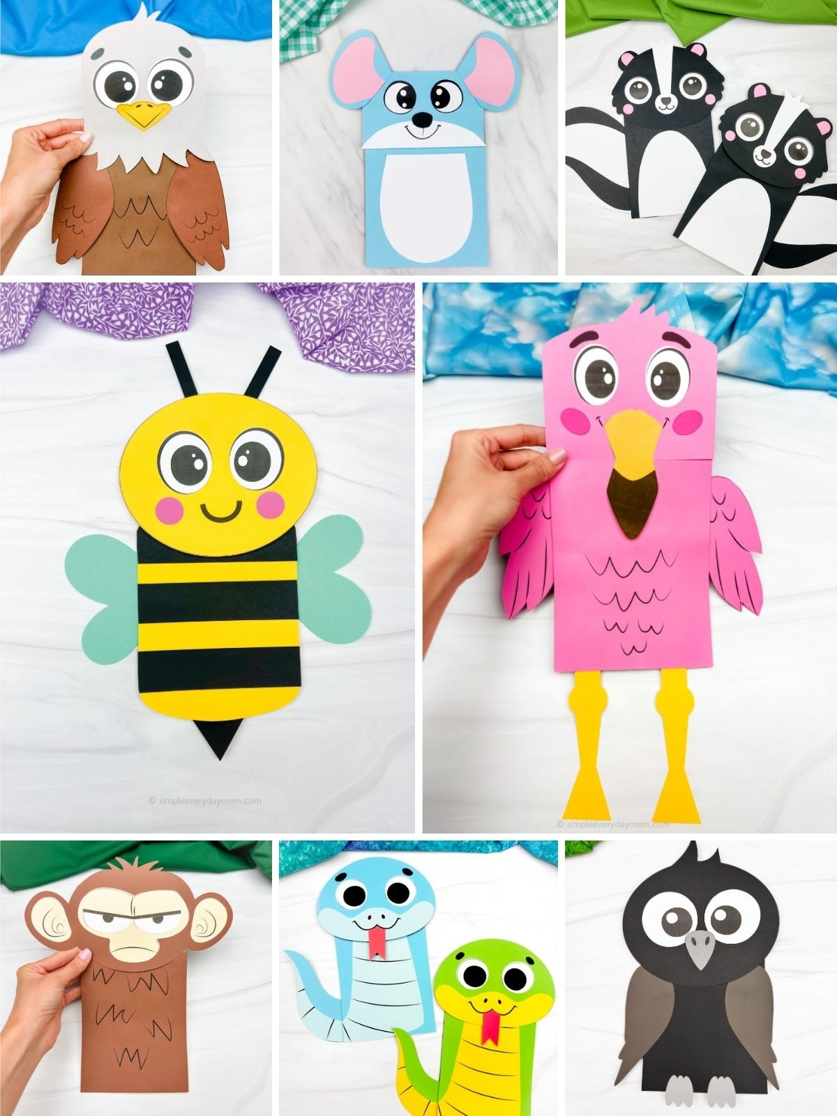 free printable paper bag puppets