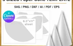Paper Cone Template Bundle Diy 3 Size