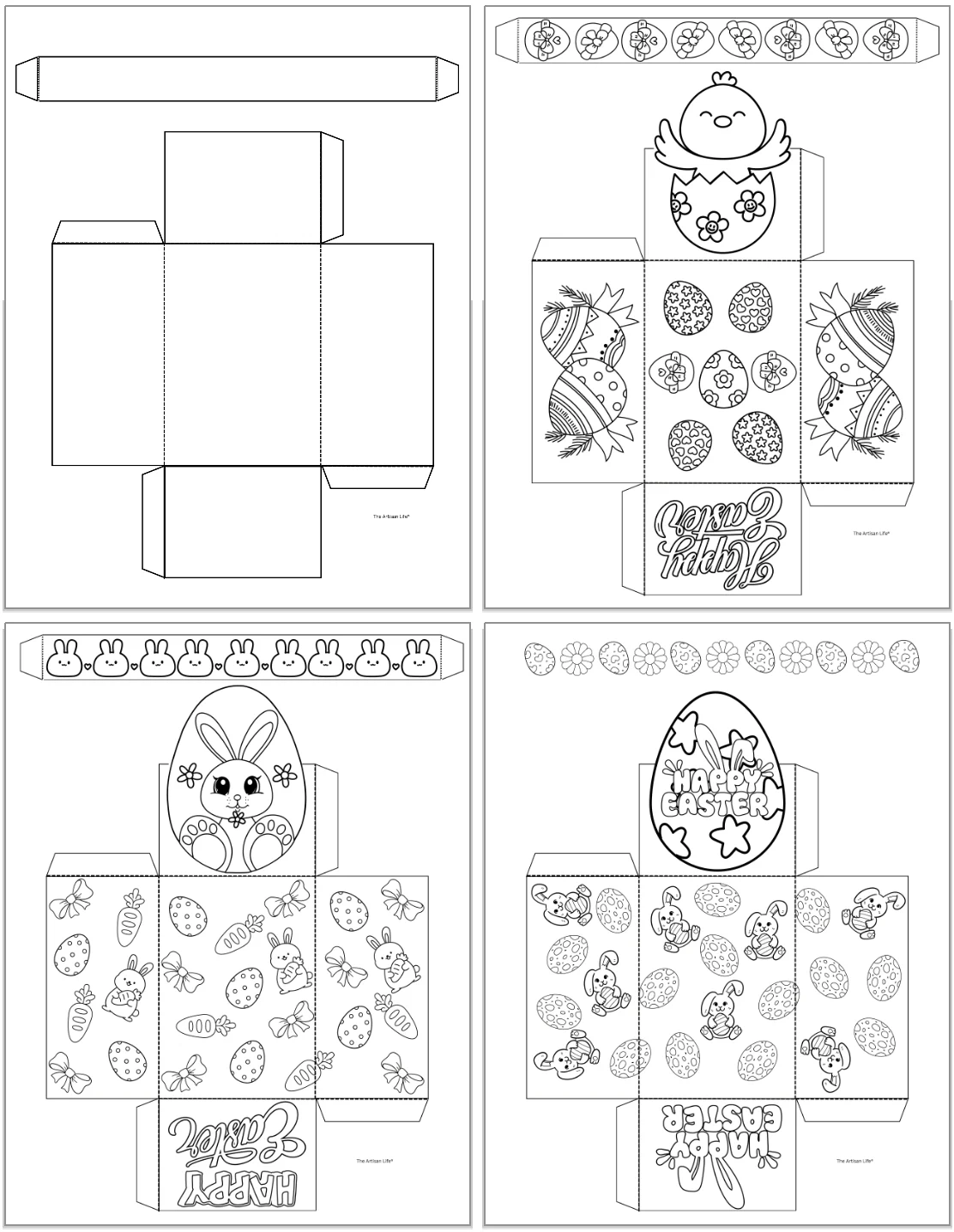 Paper Easter Basket Templates