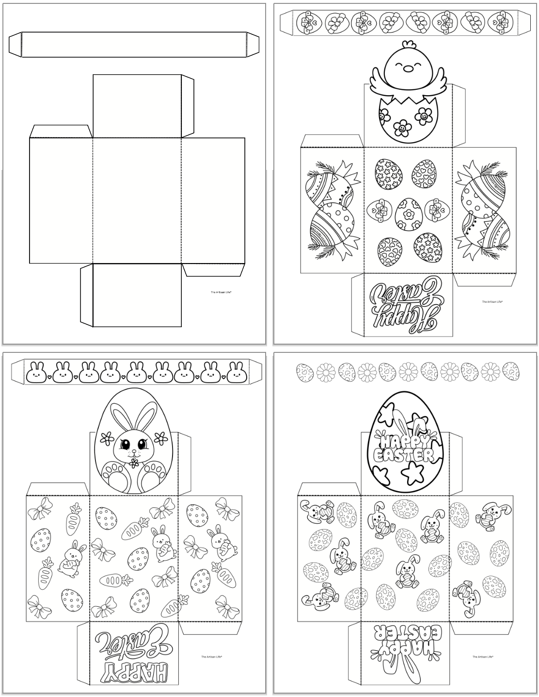 Paper Easter Basket Templates Paper Easter Basket Templates
