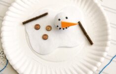 Paper Plate Melting Snowman Winter Craft For Kids