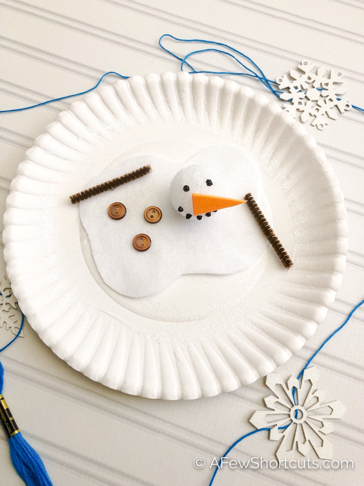 Paper Plate Melting Snowman Winter Craft For Kids