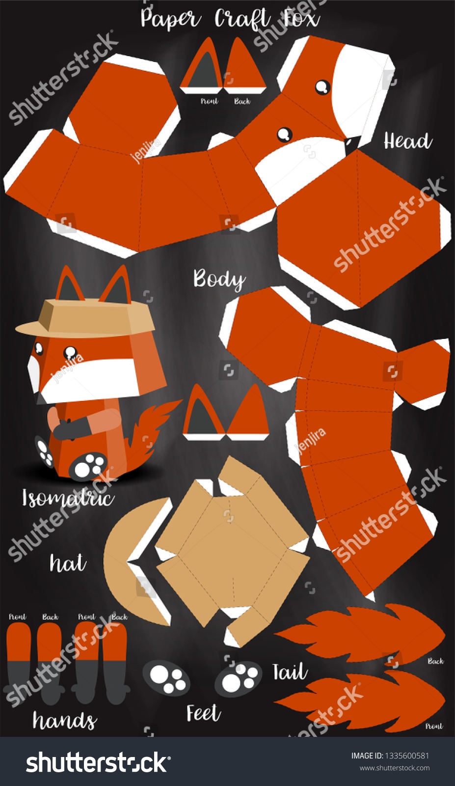 Papercraft Model Fox 1335600581 Papercraft Model Fox 1335600581
