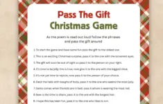 Pass The Gift Christmas Game Printable