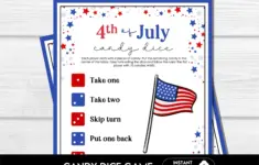 Patriotic 4th Of July Candy Dice Party Game For All Ages
