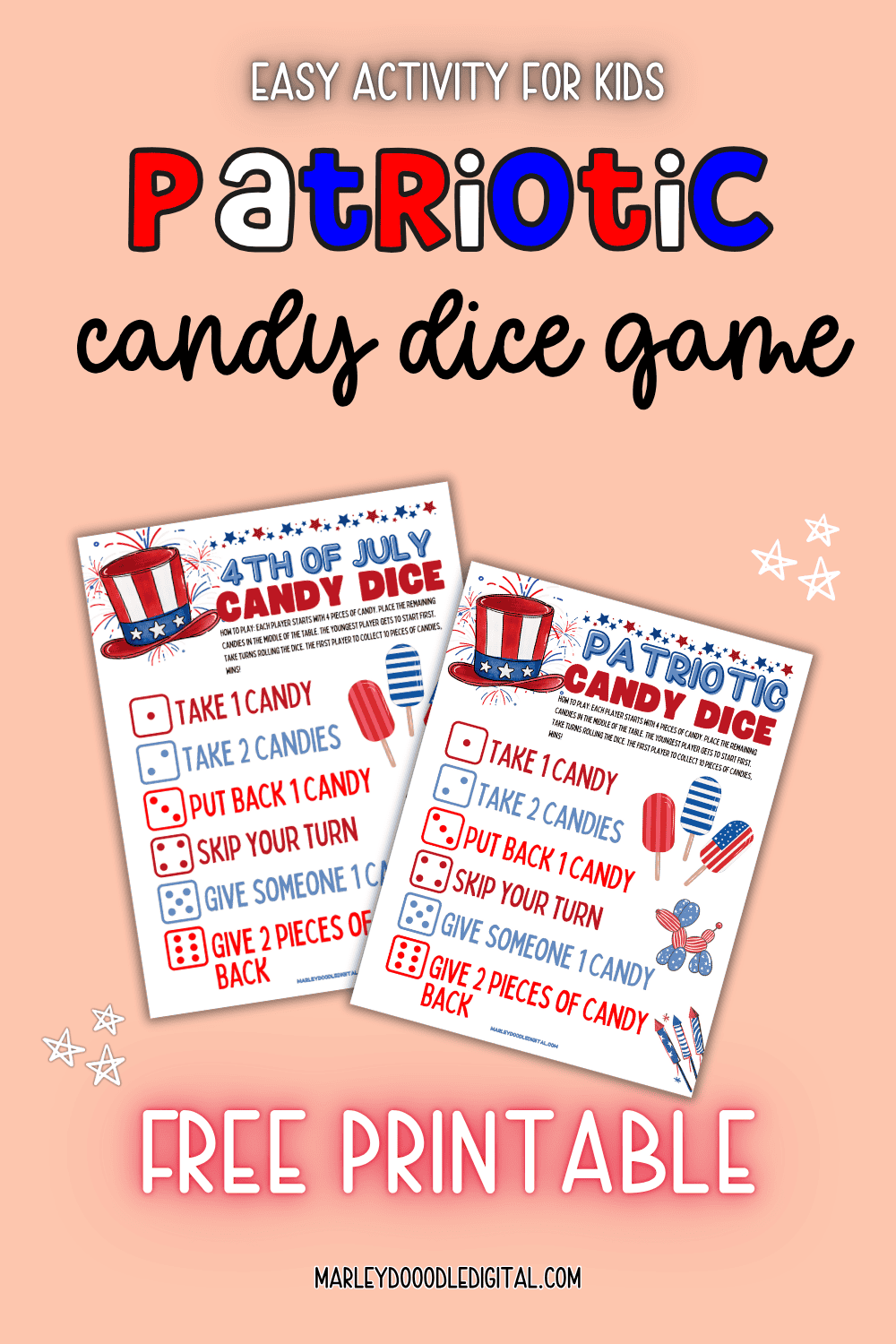 Patriotic Candy Dice Game