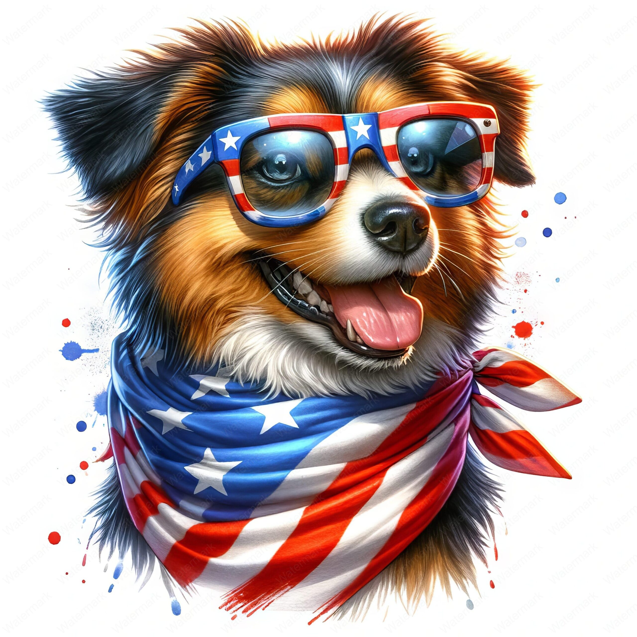 Patriotic Dog Clipart 4th Of July Canine