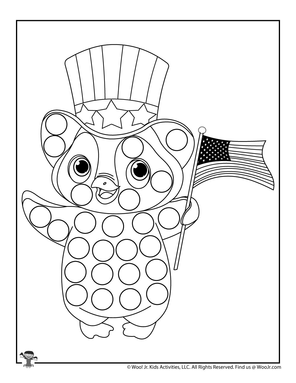 Patriotic Dot Coloring Pages