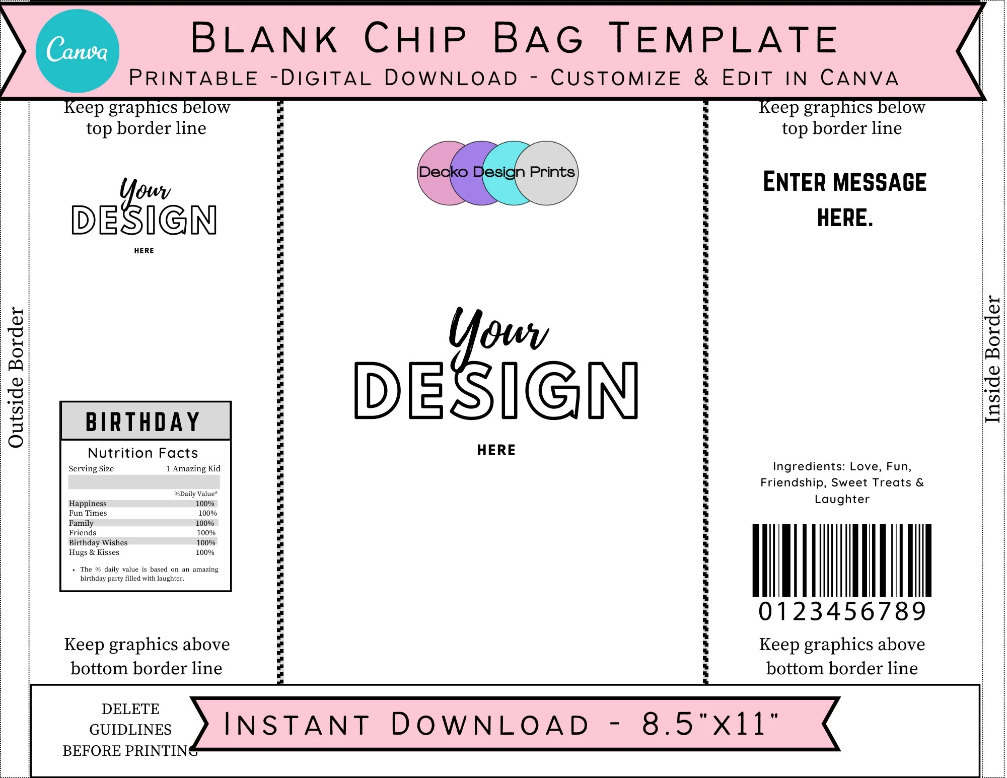 chip bag templates free chip bag templates free