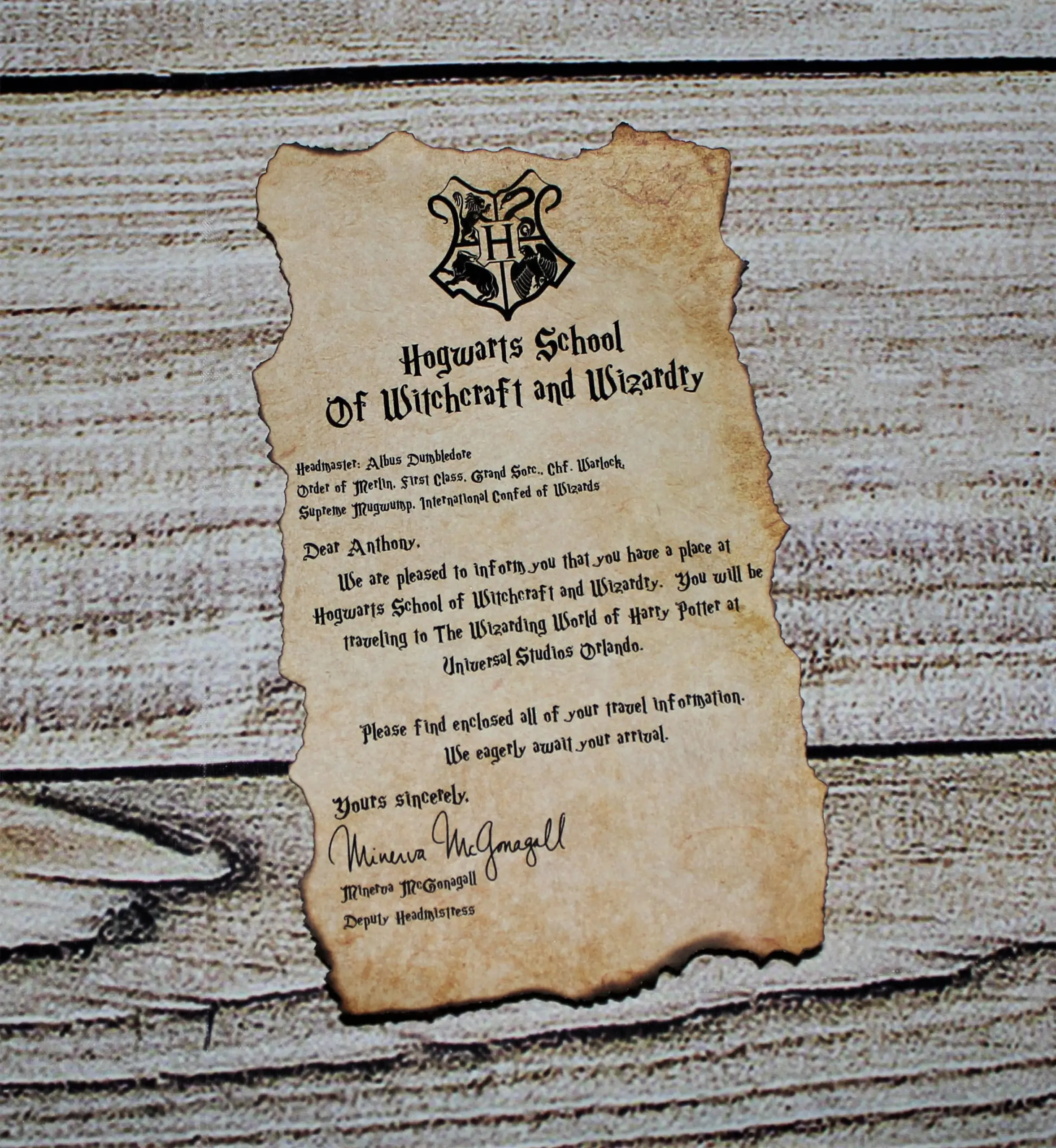 Personalized Hogwarts Acceptance Letter Personalized Hogwarts Acceptance Letter