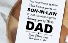 Personalized Son In Law Fathers Day Card