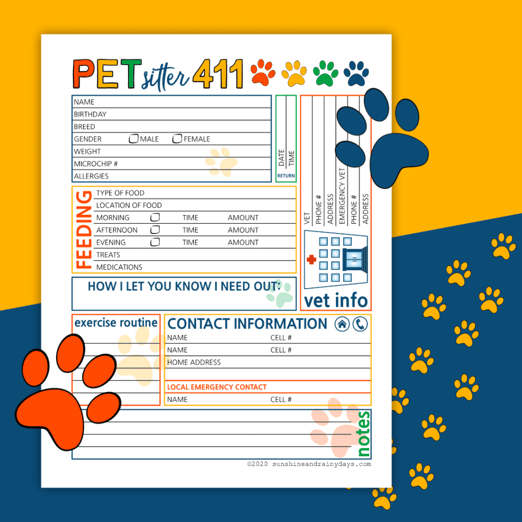 free pet sitting templates free pet sitting templates