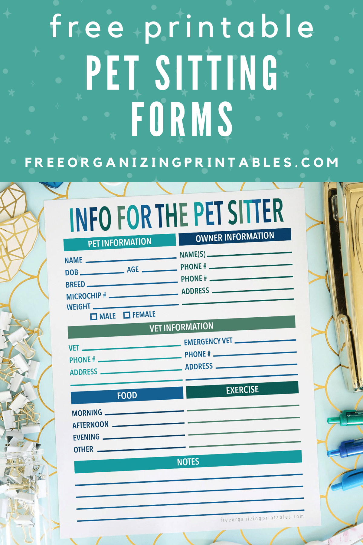 Pet Sitting Forms Pet Sitting Forms