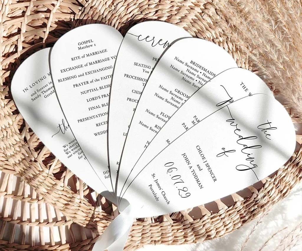 Petal Fan Wedding Program Template