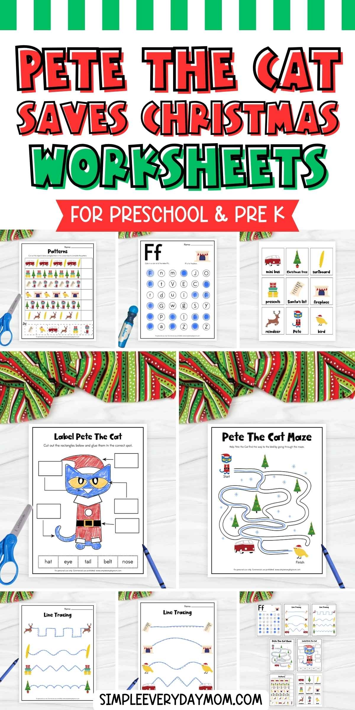 Pete The Cat Saves Christmas Worksheets Pete The Cat Saves Christmas Worksheets