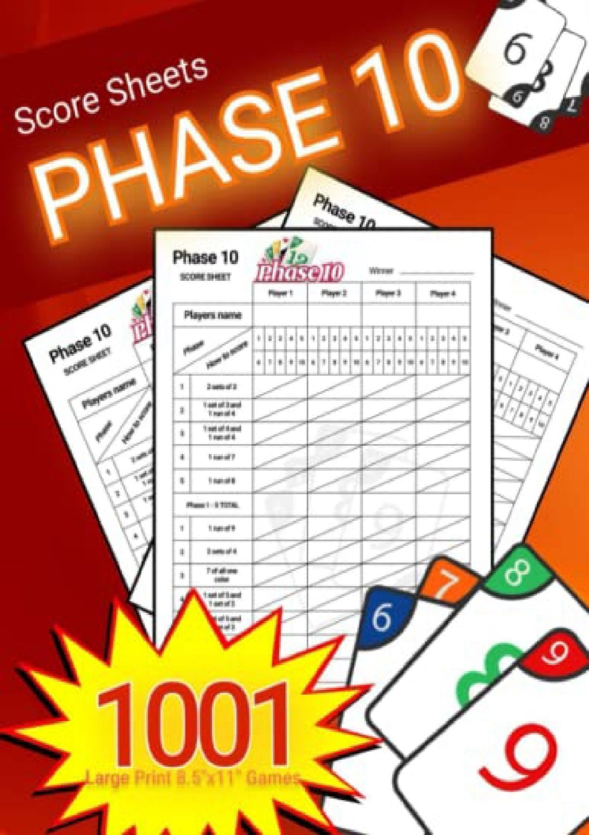 free printable phase 10 card game score sheet